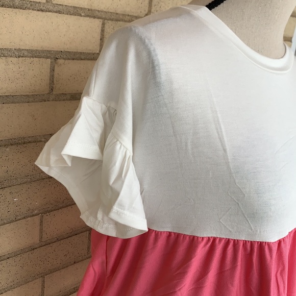 ❌DONATED❌Cherish Pink Rose Contrast Striped Short Sleeve Top - Picture 7 of 12